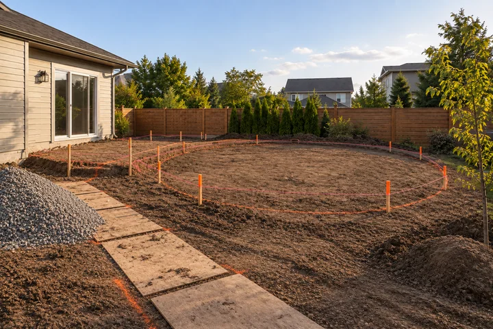 Above-ground pool deck garden: Site preparation