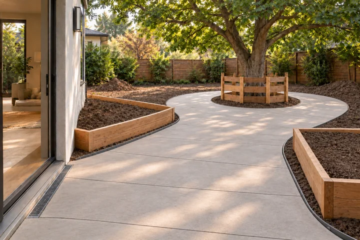 Accessible step-free backyard: Structures and surfaces