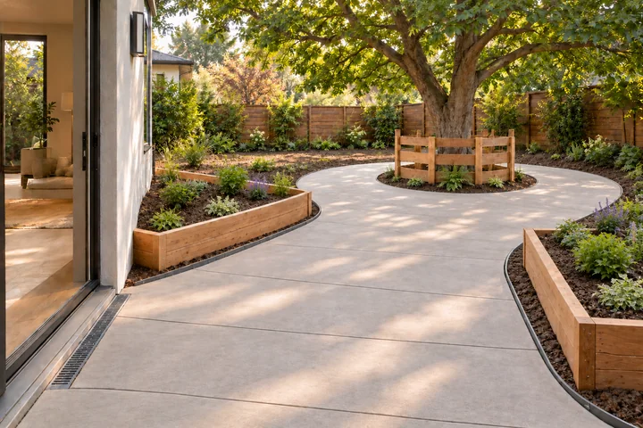 Accessible step-free backyard: Planting