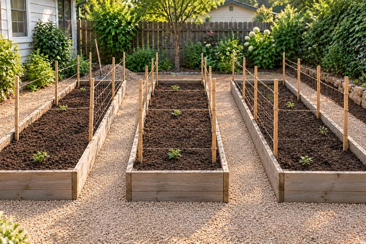 Backyard cut-flower garden: Structures and surfaces