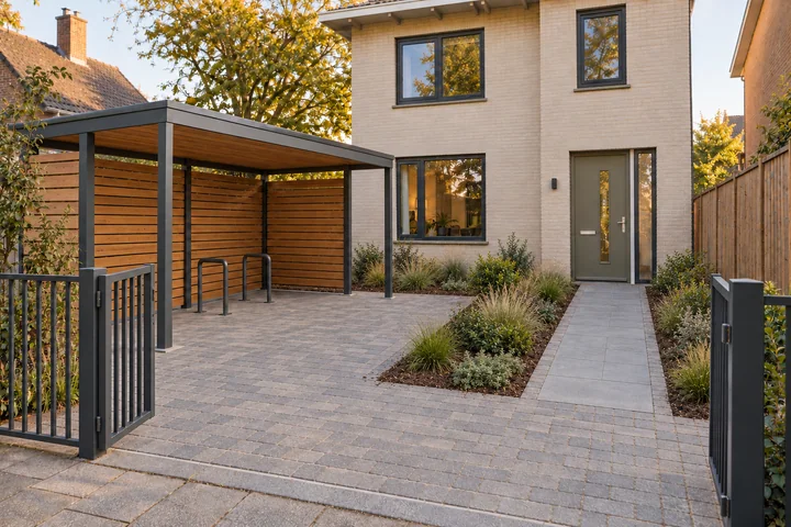 Bicycle-storage entry garden: Planting