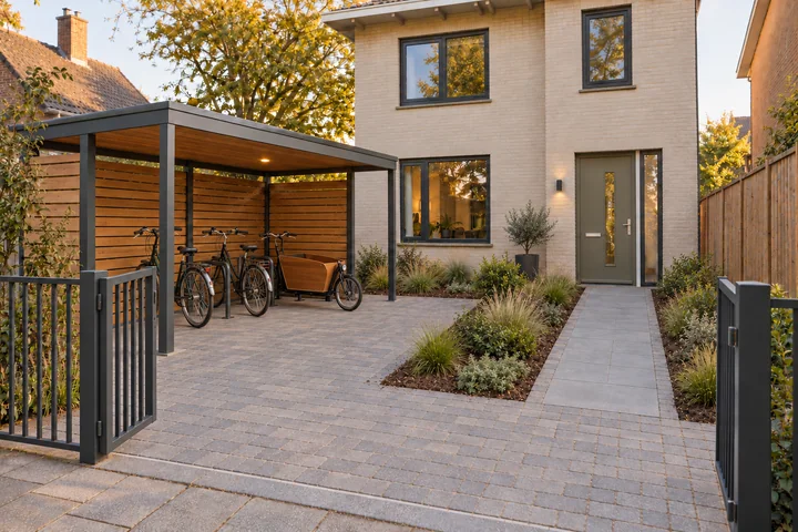 Bicycle-storage entry garden: Final styling