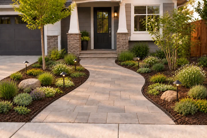 Child-safe front walk garden: Final styling