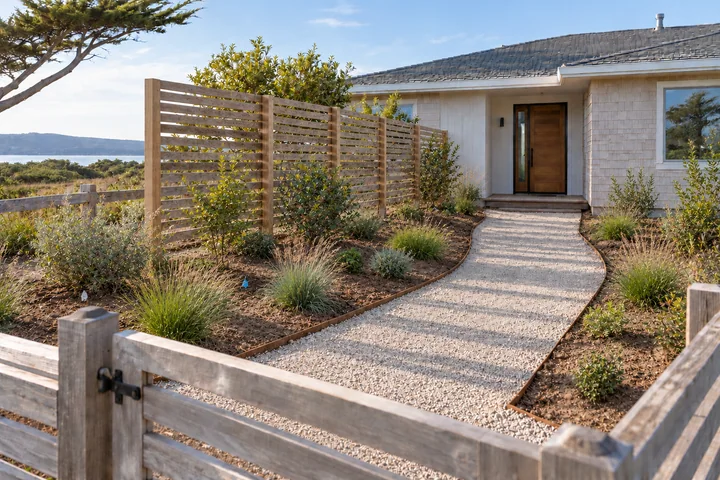 Coastal windbreak entry garden: Planting