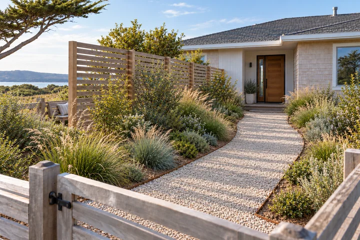 Coastal windbreak entry garden: Final styling
