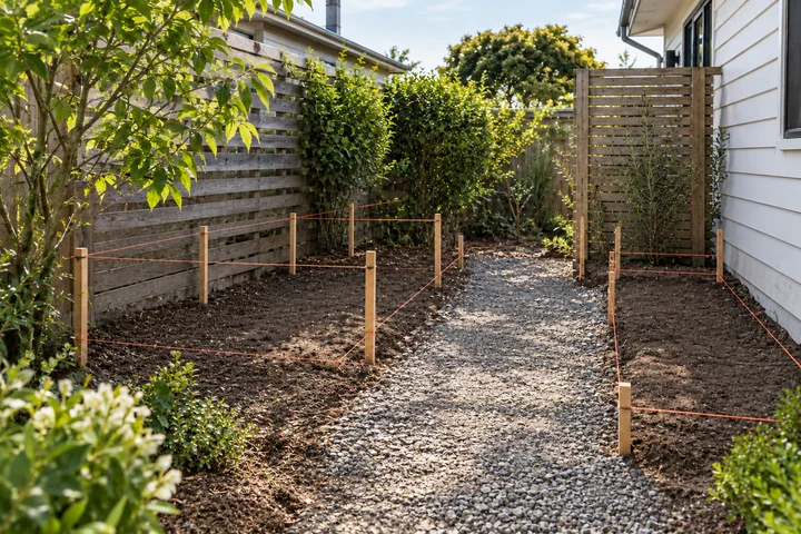Compost and potting service garden: Site preparation
