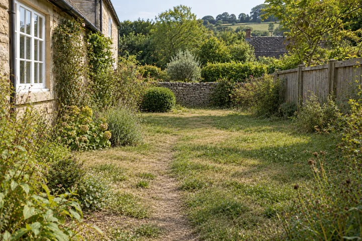 Cottage garden path and rose arch: Site preparation