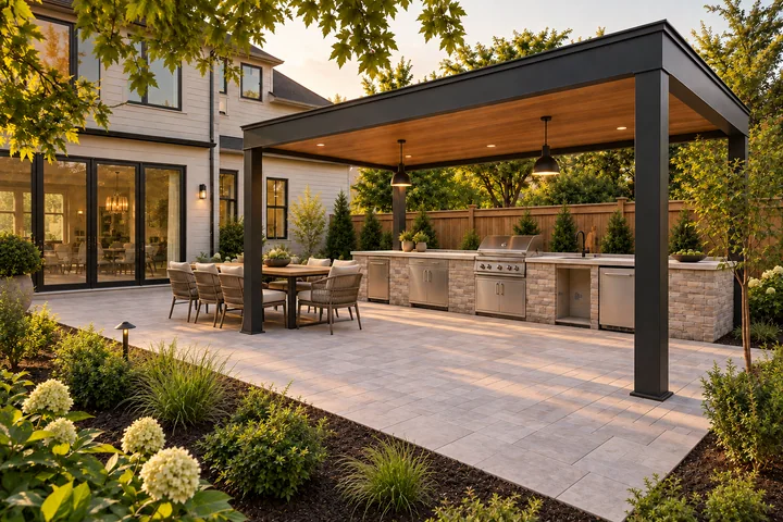 Covered outdoor kitchen patio: Final styling