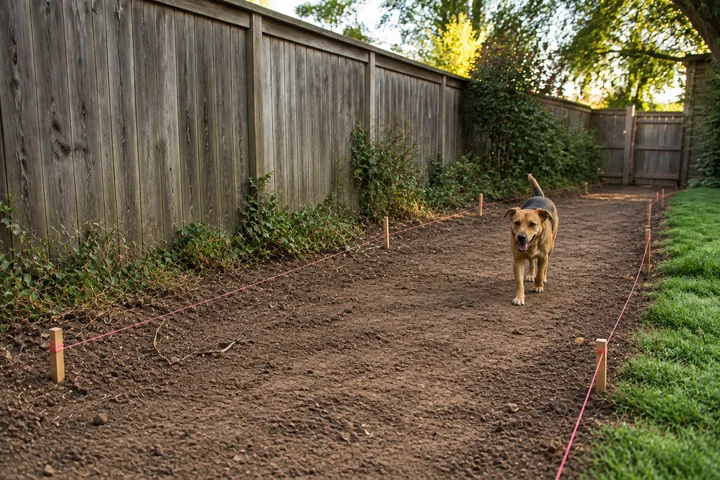 Dog-friendly gravel run: Site preparation