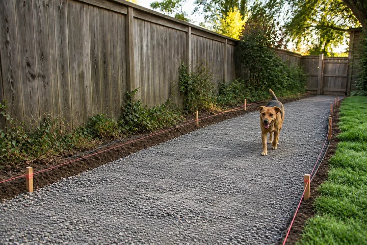 Dog-friendly gravel run: Base works