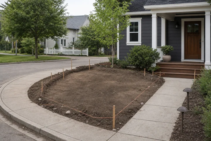 Compact downspout rain garden: Site preparation