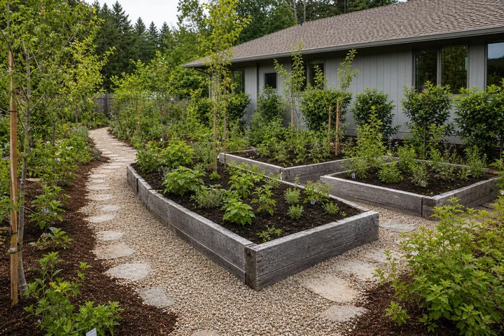 Edible courtyard loop: Planting