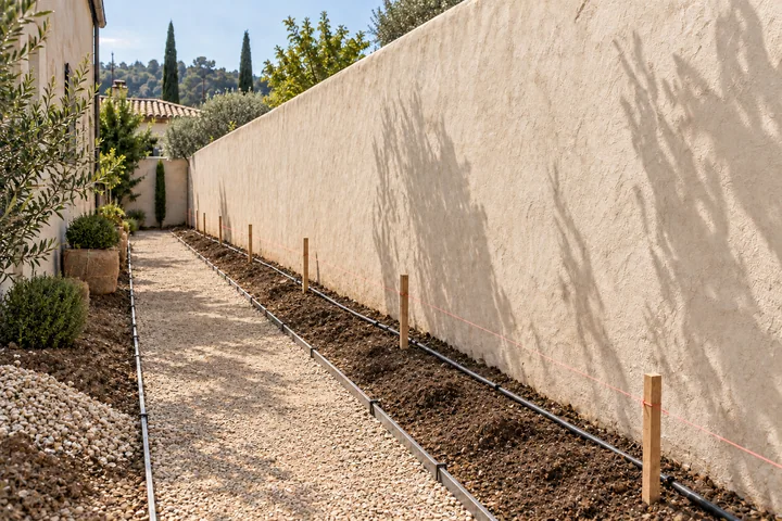 Espalier fruit side garden: Base works