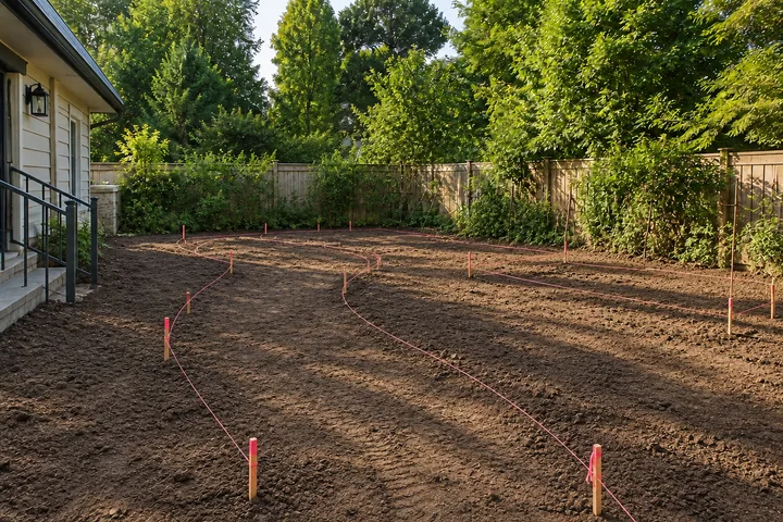 Greenhouse kitchen garden path: Site preparation