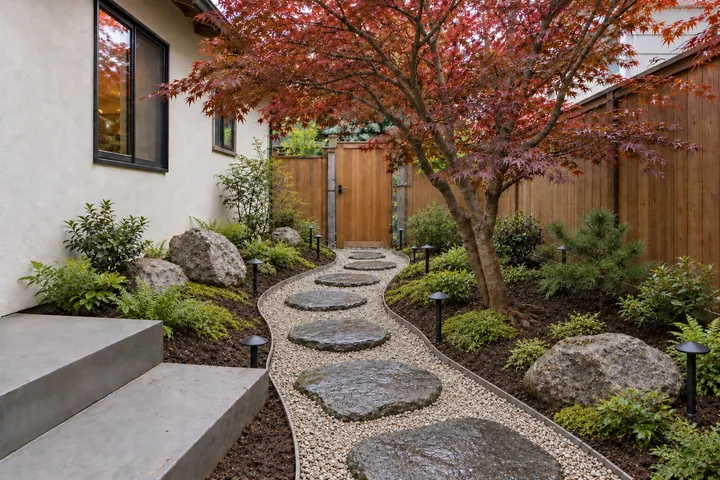 Japanese-inspired small property: Planting