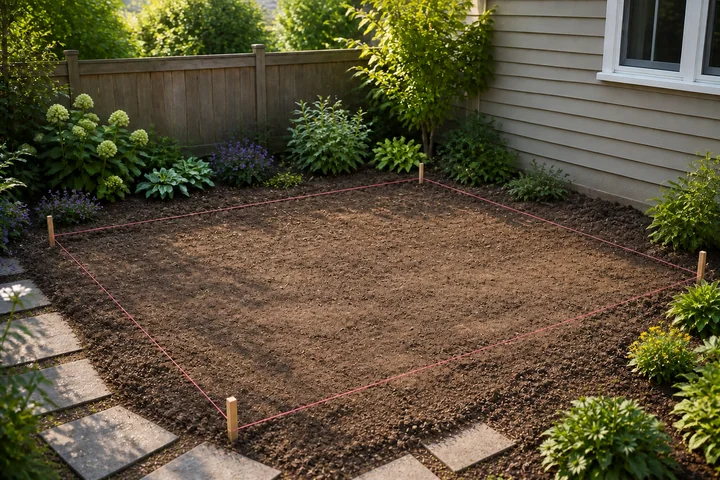 Kids chalk patio: Site preparation