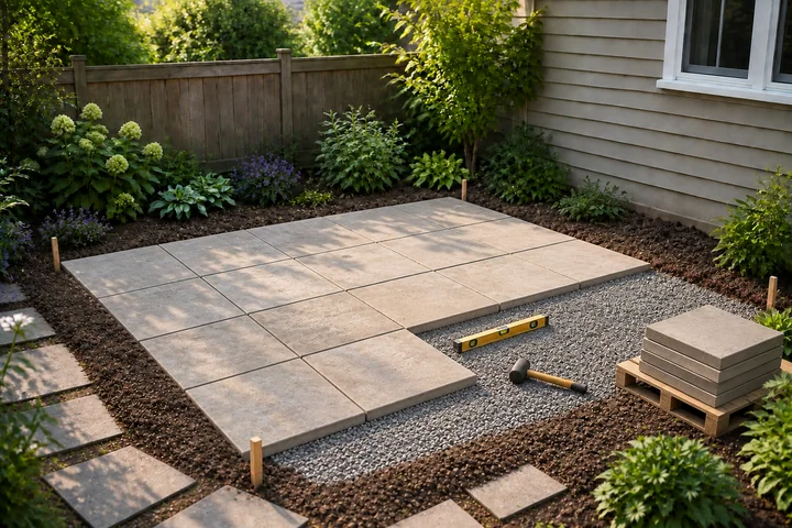 Kids chalk patio: Structures and surfaces
