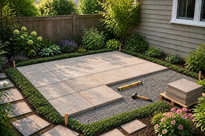 Kids chalk patio: Planting