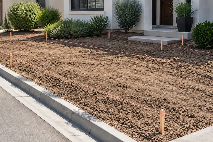 Lavender curb ribbon: Site preparation
