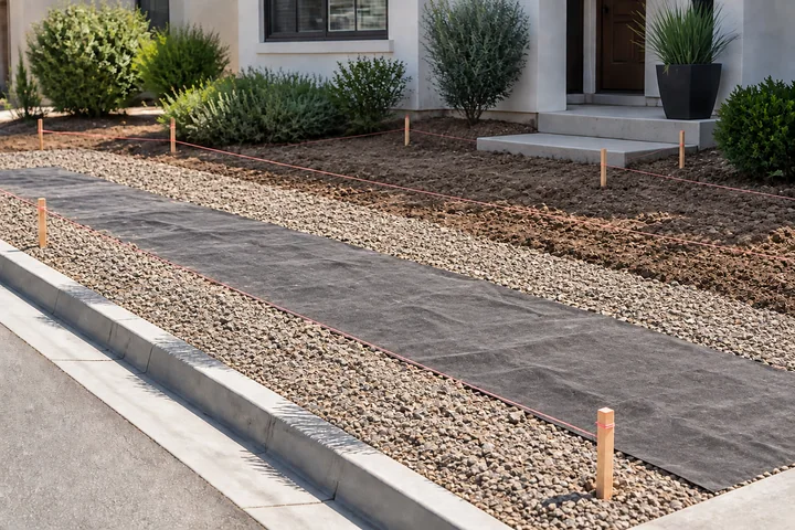 Lavender curb ribbon: Base works