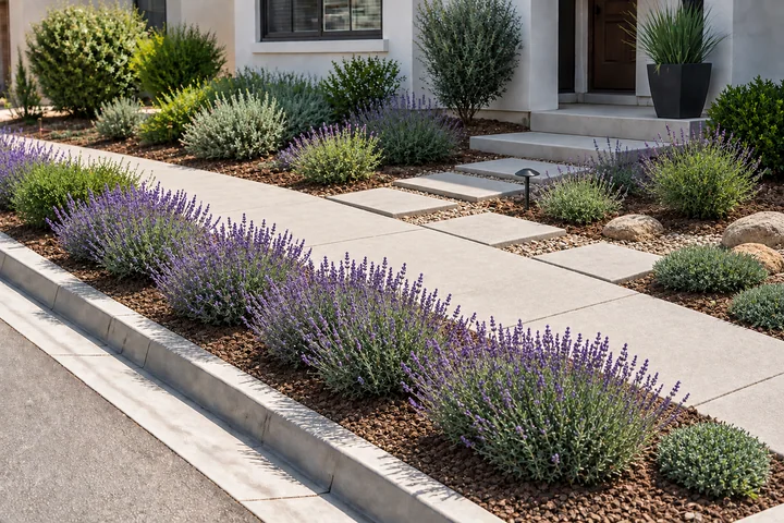 Lavender curb ribbon: Planting