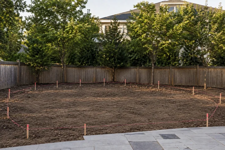 Layered backyard privacy screen: Site preparation