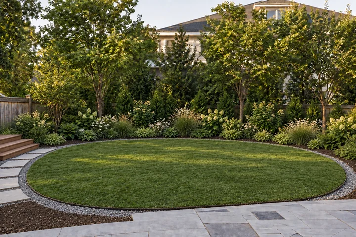 Layered backyard privacy screen: Planting