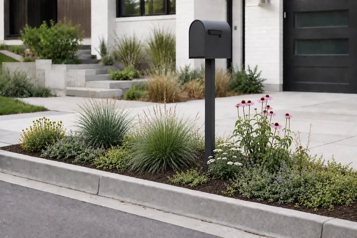 Low-mow mailbox strip: Final styling