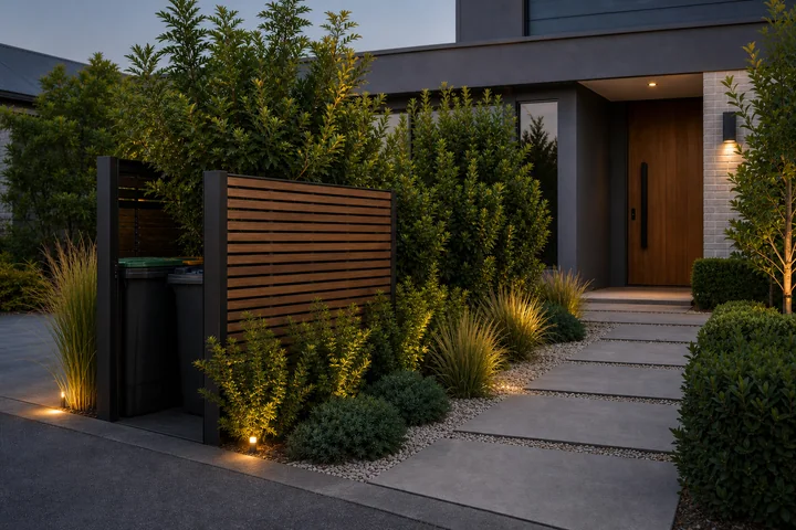 Modern driveway front yard: Final styling