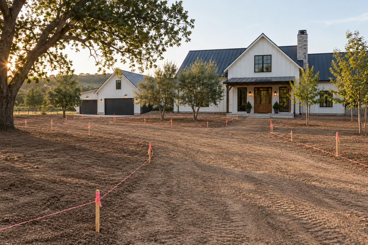 Modern farmhouse driveway garden: Site preparation