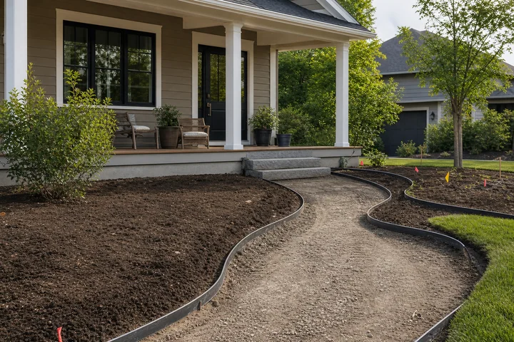 Native pollinator front yard: Base works