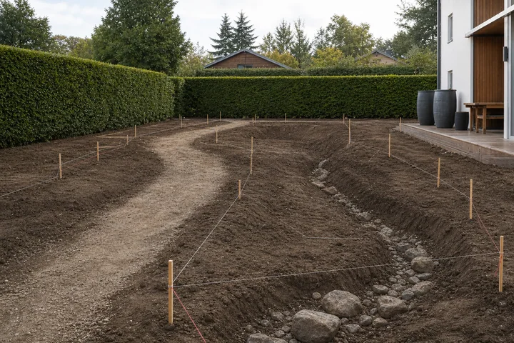 Natural rain garden property: Site preparation