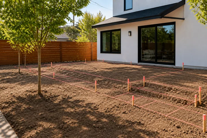 No-grass backyard deck and groundcover: Site preparation