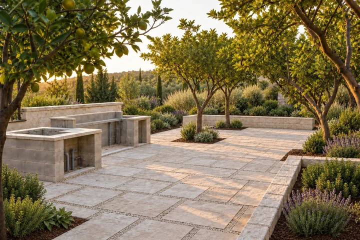Outdoor kitchen orchard terrace: Planting