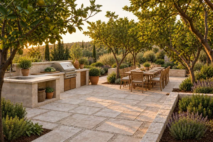 Outdoor kitchen orchard terrace: Final styling