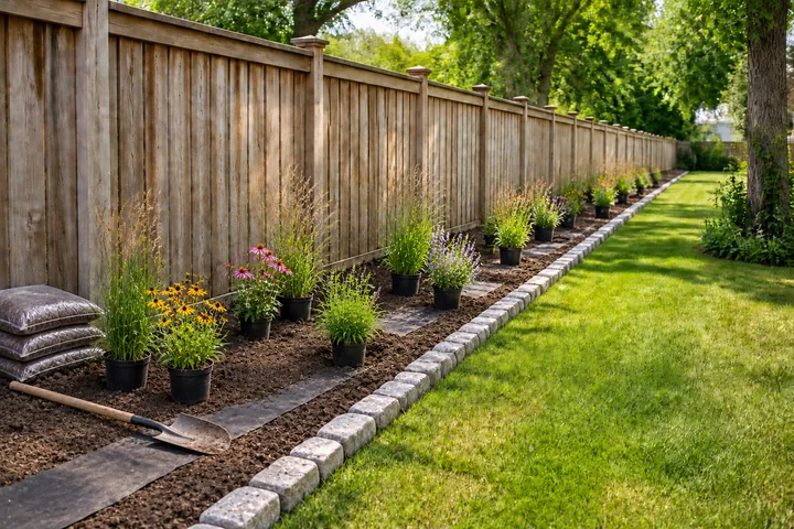 Pollinator fence strip: Structures and surfaces