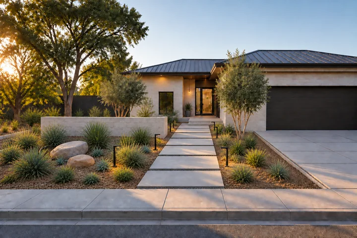 Sculptural arrival courtyard: Final styling