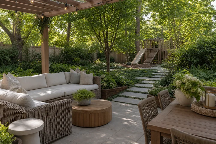 Shaded family backyard: Final styling