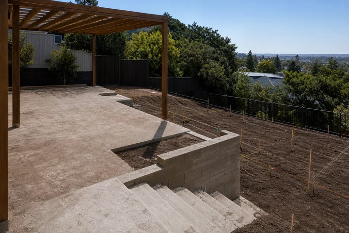 Sloped terrace backyard: Site preparation