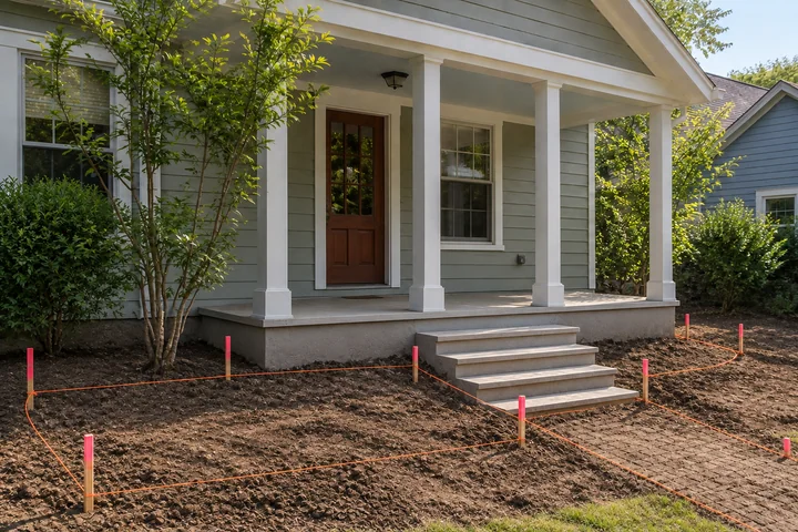 Small front porch cottage garden: Site preparation