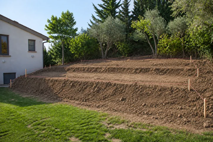 Split-level edible slope: Site preparation