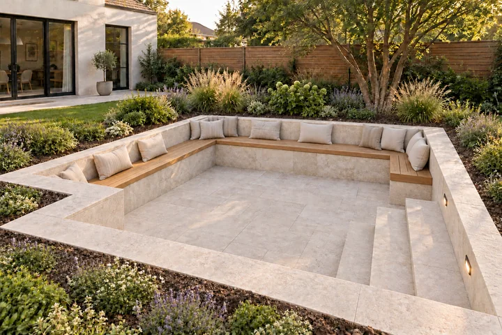 Sunken conversation garden: Final styling