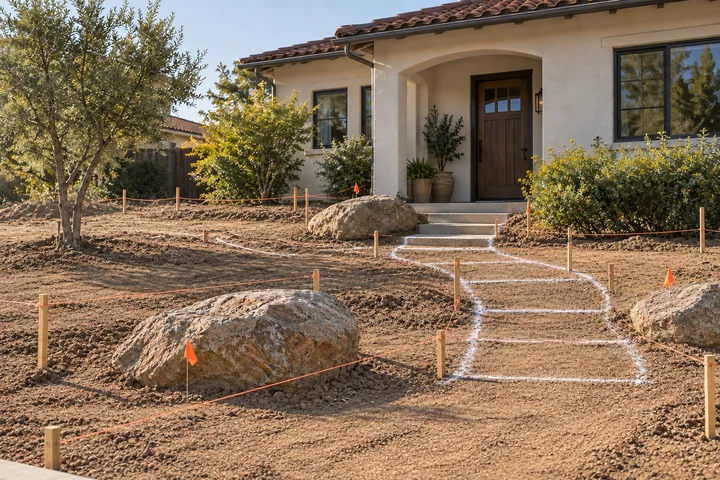 Sunny xeriscape rock garden: Site preparation