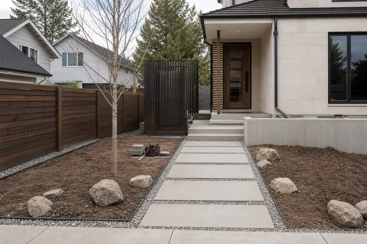 Townhouse utility garden: Structures and surfaces