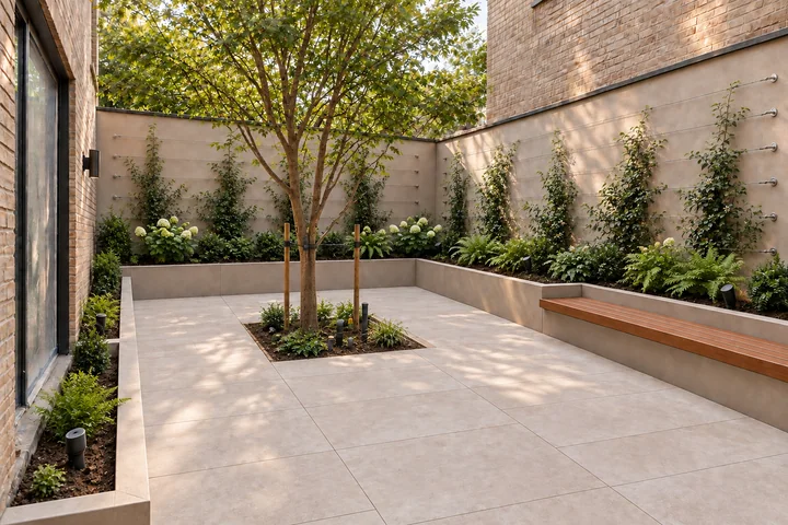 Urban courtyard garden: Planting