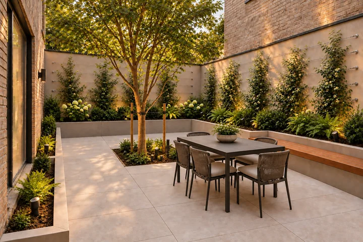 Urban courtyard garden: Final styling